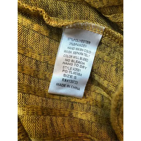 Umgee Warm Yellow  Mustard Ribbed Knit Open Long Cardigan Duster size S - Image 11