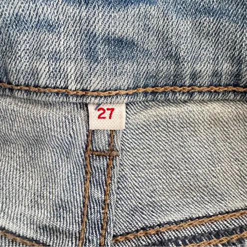 Levi's Levi’s Women’s Mid Length Mid Rise Light‎ Wash Distressed Denim Shorts Size 27