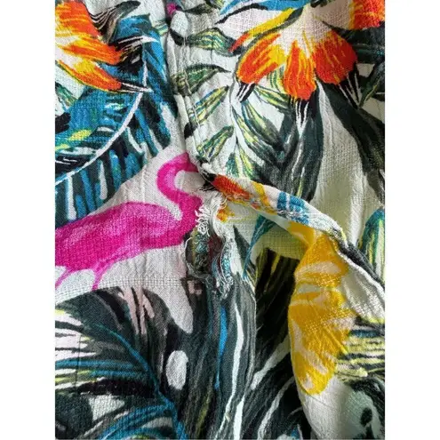 Cacique Swim by  Tropical Flamingo Midi Skirt 18/20 Multicolor Floral Side Slits