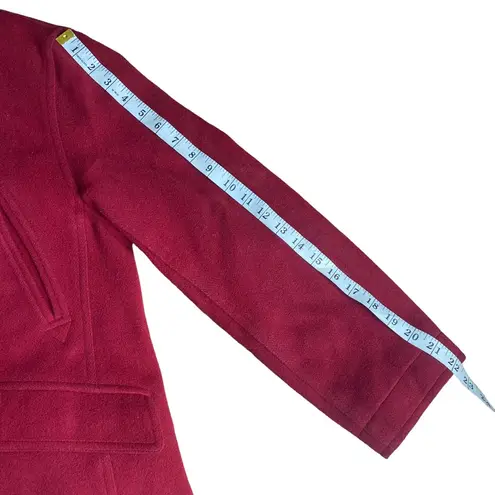 J.Crew  Women’s Sz‎ Medium Pea Coat Red Wool Cashmere Blend Jacket Blazer