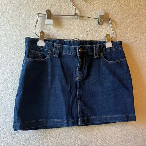 Patagonia  Organic Cotton Dark Wash Denim Jean Skirt 90s micro short y2k festival