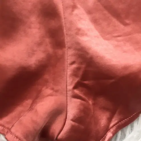 Camila Coelho Estella Lustrous Satin elastic waistband Short Rust/pink size XL