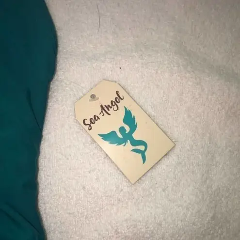 Sea Angel Size Small Swimsuit One Piece Green Teal Crochet Trim NEW Beach Boho