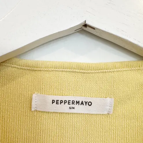 Peppermayo Holly Floral Daisy Sleeveless Knit Top in Yellow Size Small Medium