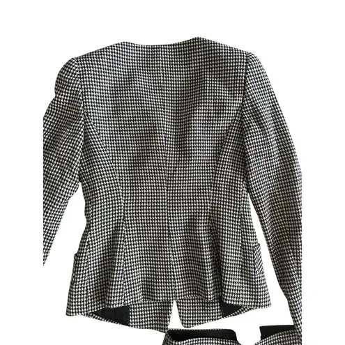 Emporio Armani Women’s Houndstooth Black White Jacket Pants Suit Sz US 36