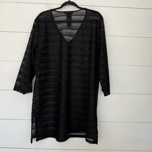 Mario Serrani Women’s XL Black Patterned Cover Up
