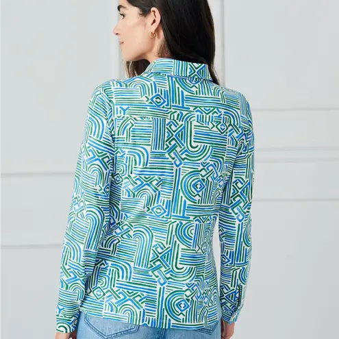 J. McLaughlin Betty Shirt in Geo Maze – Size L (NWOT)
