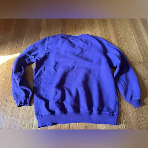 Blair Vintage 1980s Purple Floral Quarter Zip Sweatshirt, Size Medium