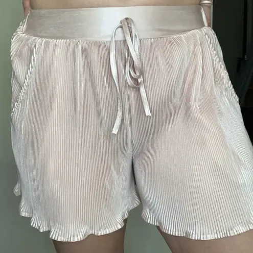 Blue B Satin Ribbed Sleek Shorts Size Medium Light Pink