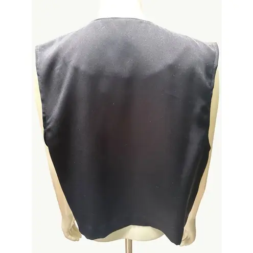 Vintage City Girl By Nancy Bolen Animal Print Vest Size 8 Black Gold Made In USA