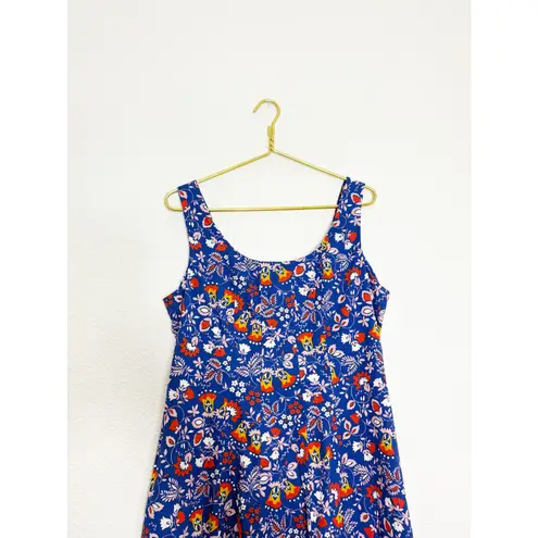 Boden Sabina Midi Dress Size 12R Blue Floral Aline Sleeveless Preppy Cocktail