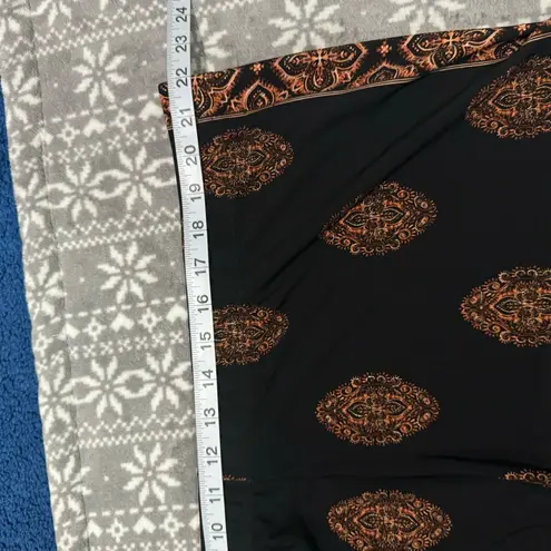 Susan Graver NEW Regular Printed Liquid Knit Wide Leg Pants Black/Brown Size 2X