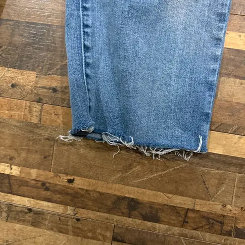 NYDJ Marilyn Straight Leg Jeans Lift Tuck Raw Hem Denim Blue Size 6