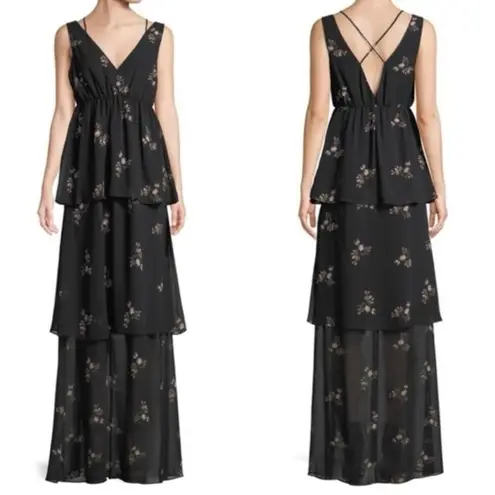 BCBGeneration BCBG FLORAL TIERED MAXI DRESS