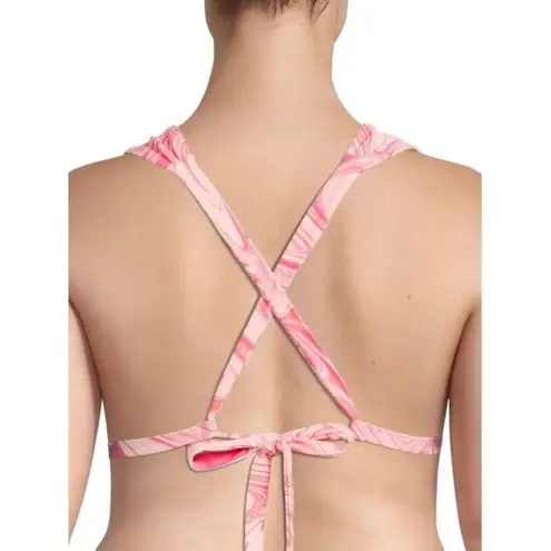 Time and Tru Women’s and Women's Plus Cross Front Convertible Back Swimsuit Top Pink Size 1X - Image 2