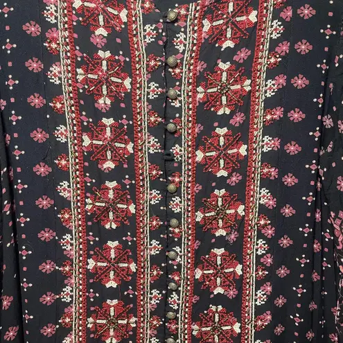 Vanessa Virginia Embroidered Boho Tunic Dress Anthropologie Aesthetic Size M