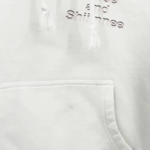 The Kylie Jenner Shop Womens Streetwear Rise N Shine Music Notes Fleece Hoodie M White Size M