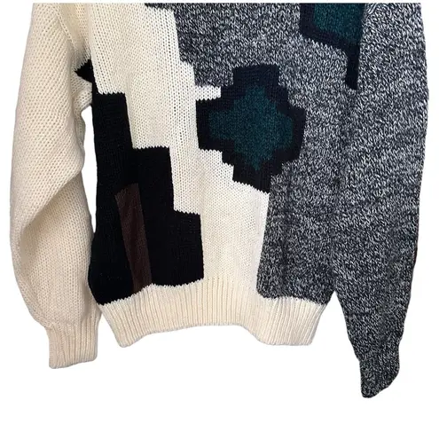 Chapel Hill Sweater Sz L Pullover Knit Crewneck Colorful Geometric Abstract VTG Size L