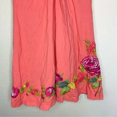Johnny Was LA Embroidered Floral Twist Front Cotton Tank Dress Size M