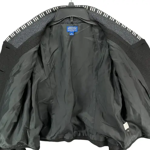 Pendleton Jacket PL Black Gray Merino Wool Blazer Aztec Print Western Boho Ranch