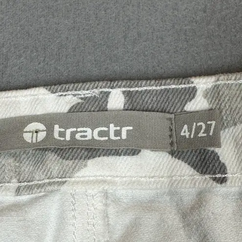 Tractr Skirt Womens 4 Grey White Camo Lisa Slim Fit Mid Rise Mini Denim Preppy Gray