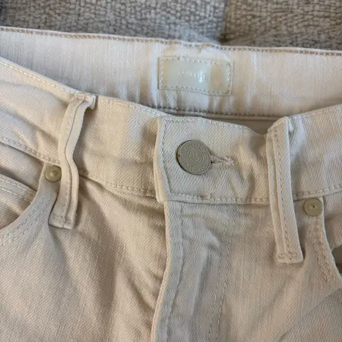 MOTHER The Mid Dazzler Crop Fray In Cream Puff Jeans Size 24