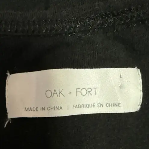 Oak + Fort Women's Black Sleeveless Halter Wide Leg Pockets Romper Jumpsuit Sz L Size L