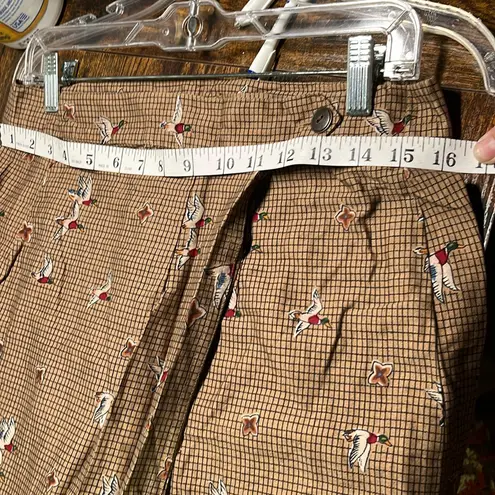 Vintage Brown Duck Hunting Patterned Wrap Skirt 90s fishingcore cottagecore Size M