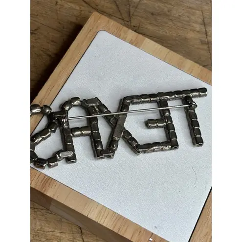 Texas Rhinestone Crystal Brooch Pin Silver