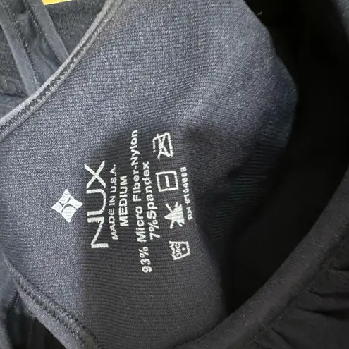 NUX 2 in 1 Tank Top shelf Sports Bra Black Size M Size M