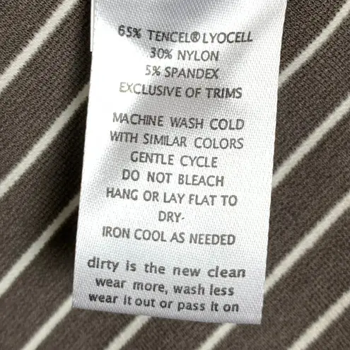 Toad & Co Striped Transita Pencil Skirt Falcon Thin Stripe UPF 50+ Size XL Brown