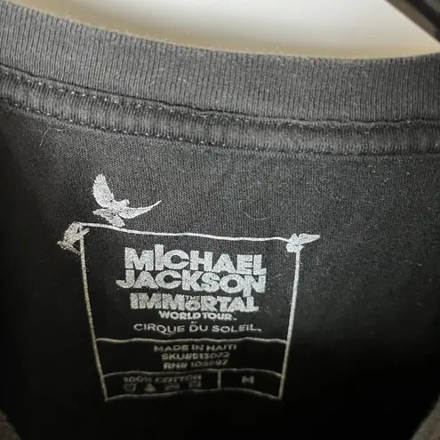 2013 Michael Jackson Graphic Tee Womens Cirque Du Soleil Medium Gold Foil Black