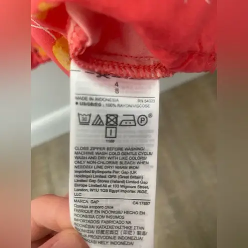 Gap  Coral Pink Floral Fit & Flare Dress Women’s 4 Ditzy 90s Retro Cottagecore