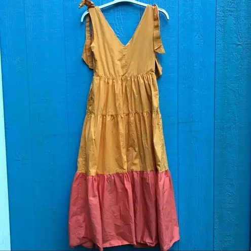 Color Me Courtney Louise Maxi Dress Long Gown Bow Color Block Stripe Pockets 4