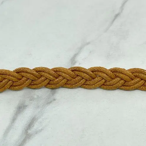 Brown Rope Braided Woven Faux Leather Trim Belt Size XS Womens