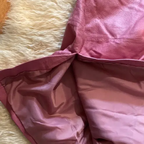Newport News Easy Style Pink Leather Midi Pencil Skirt Sz 6