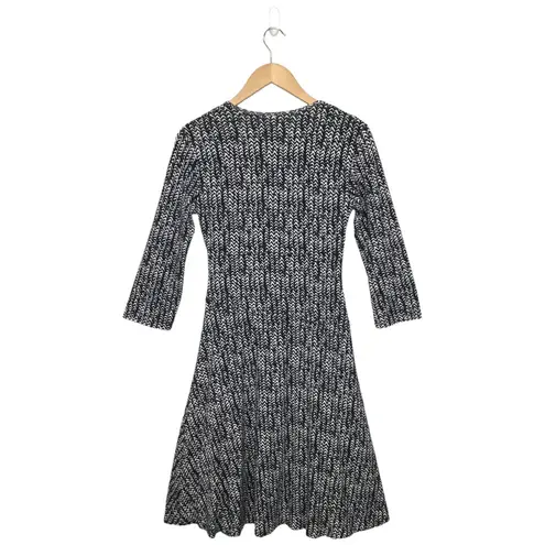 Garnet Hill Brianna Surplice Soft Jersey Knit Faux Wrap Lined Dress Navy S