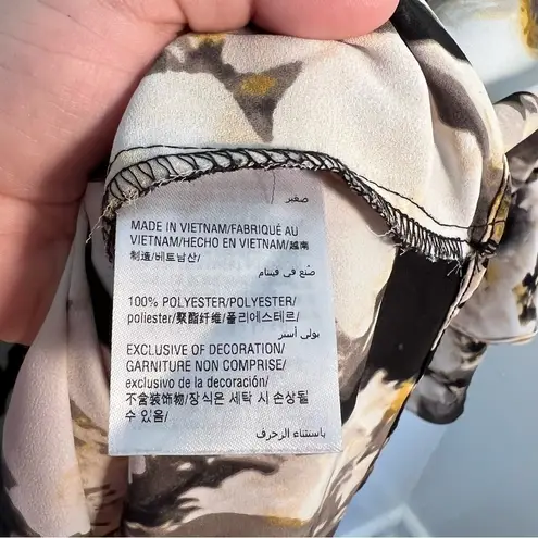 Alfani Tiered Ruffle Sleeve Blouse Black Floral