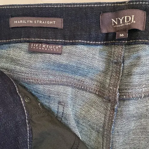 NYDJ NWT💙 Marilyn Straight Denim Jeans With Printed Cuff, Rinse/Blue #MGTBMS8713