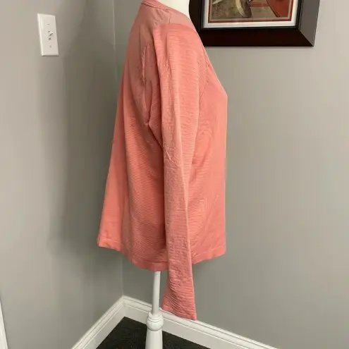 Athleta  Flurry Blizzard Rib Top Base Layer Pink Ribbed Long sleeve Size 1X NWT