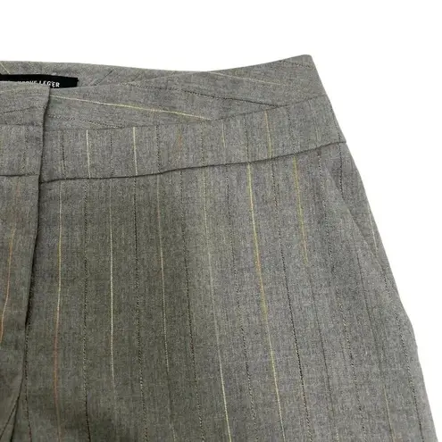 Herve Leger High Waist Wide Leg Dress Pants Striped Luxury Professional Size L