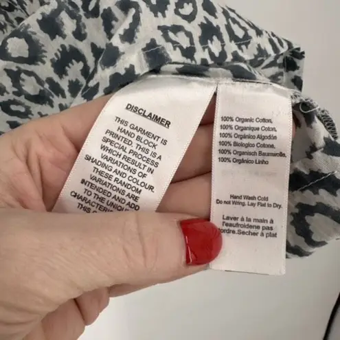 Emerson Fry India Collection Bardot Womens Organic Leopard Top Charcoal Size XS Gray