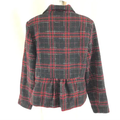 Fashion Bug Womens Blazer Jacket Tweed Plaid 14