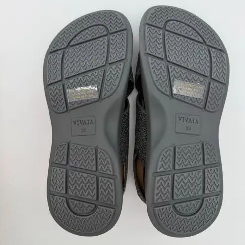Vivaia Kara AdaptAll Sport Rich Grey Silver Knit Comfort Lightweight Sandals 7 Gray