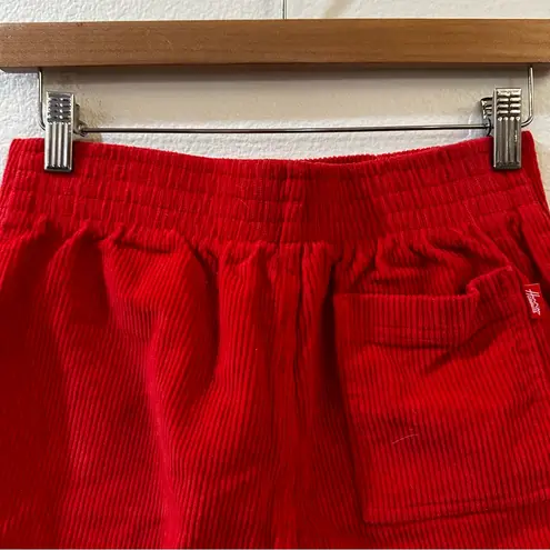Hammies Corduroy High Waist Shorts Red Women’s Size 26 Surf Skate Style