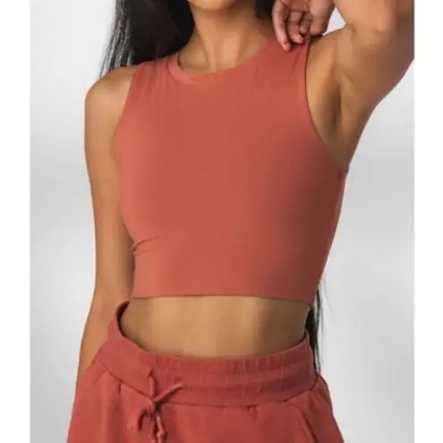 Vitality Women’s L The Allora Tank Sunstone Rust Fitted Athletic Crop New Orange Size L