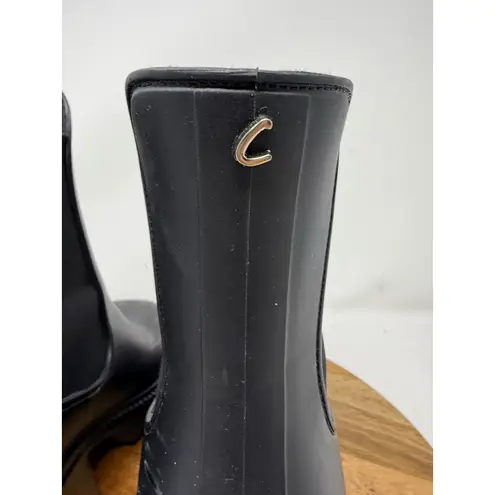 Circus by Sam Edelman Black Rubber Chelsea Lug Sole Platform Boots Womens Size 8