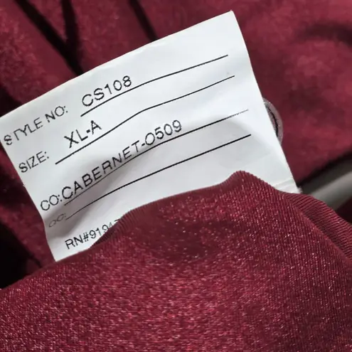 Cynthia & Sahar *Flawed* Mermaid Dress with Slight Train in Cabernet CS108 XL Red