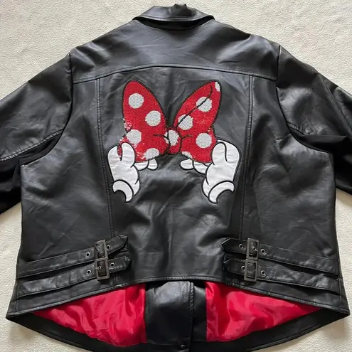 Disney Vintage  Minnie mouse Faux Leather Moto Jacket Size 4