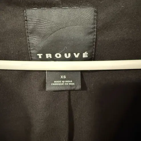 Trouve Black Drape Front Leather Moto Jacket XS EUC Lightweight